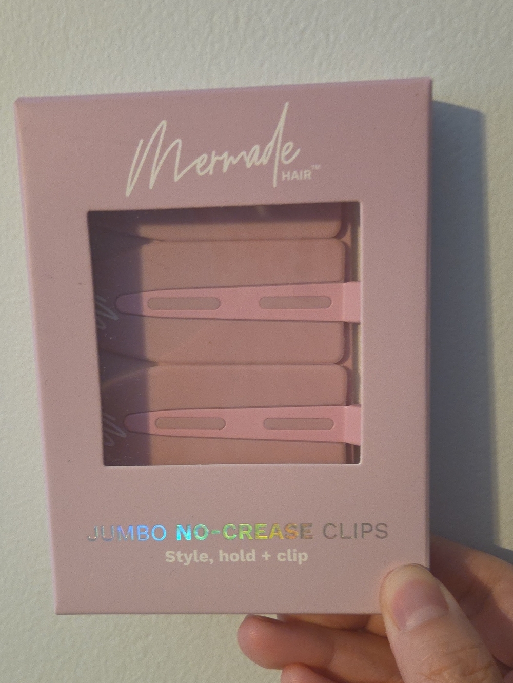 Mermade Hair Jumbo No-Crease Clips – 4-Pack Pink Styling Hold Clips